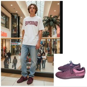 Puma Suede sneakers Classic Suede Embossed reptile detail plum purple unisex 6.5